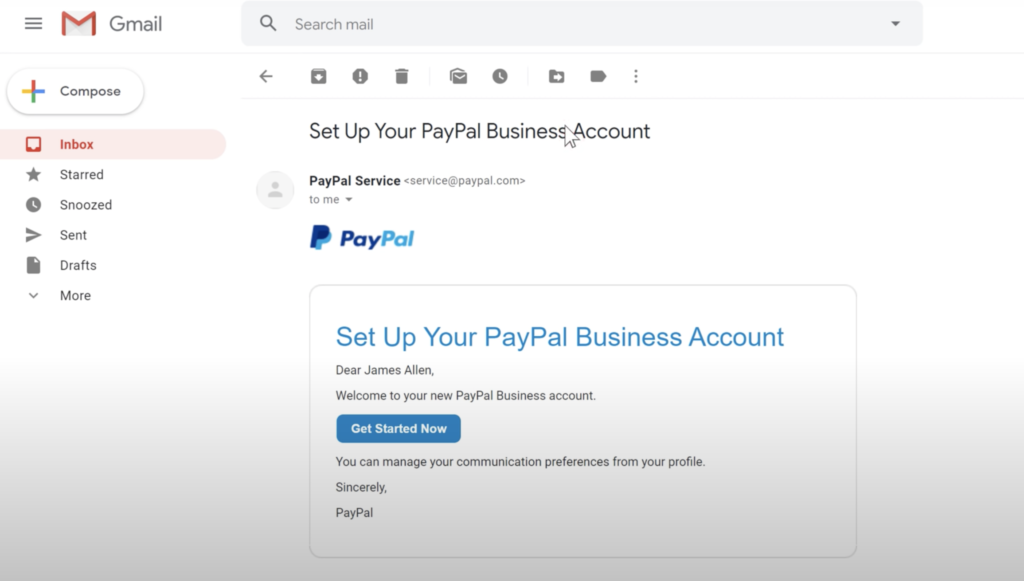 2. set up a business account