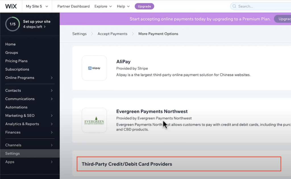 20. Wix payment