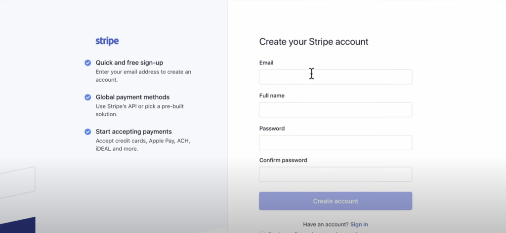 3. Stripe account