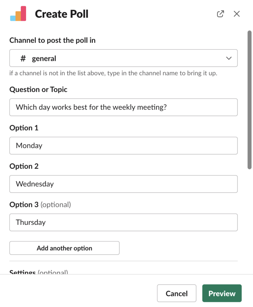 31. Poll on Slack