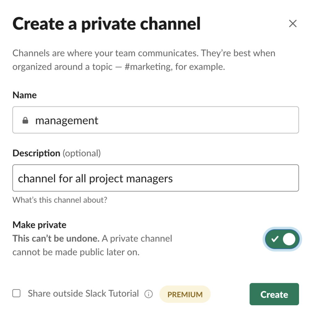 5. Slack channel