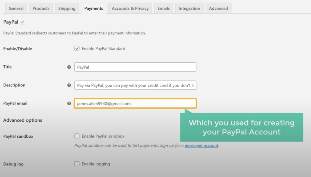 7. Enable Paypal