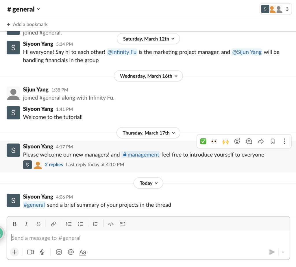 9. Slack thread