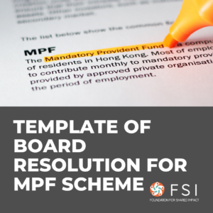 Template of board resolution for MPF scheme